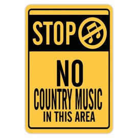 Stop No Country Music in This Area Music Parking Sign Aluminum Metal Aluminum Sign 8x12 inch Home Wall Art Decor