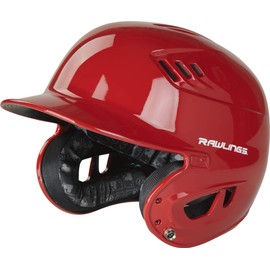 RAWLINGS Velo Series Gloss Baseball Batting Helmet, Scarlet, Senior