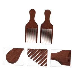 IWOWHERO 2Pcs Wooden Long Tooth Hair Comb Wide Flat Comb for Coarse Fine Thick Thin Hair Durable Static Hair Styling Tool for Smooth Hair and Scalp Massage