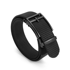 SKiporty Men's Ratchet Tactical Belt, Nylon Web Work Belts with Automatic Slide Buckle,Durable Adjustable Golf Belts