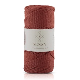 Sensy Premium 1.5mm 164 Yards Polyester Rope 100% Polypropylene Cord Macrame Cord 1.5mm Crochet Bag Cord Macrame Rope Crochet Thread Gift for Knitter (Brick)