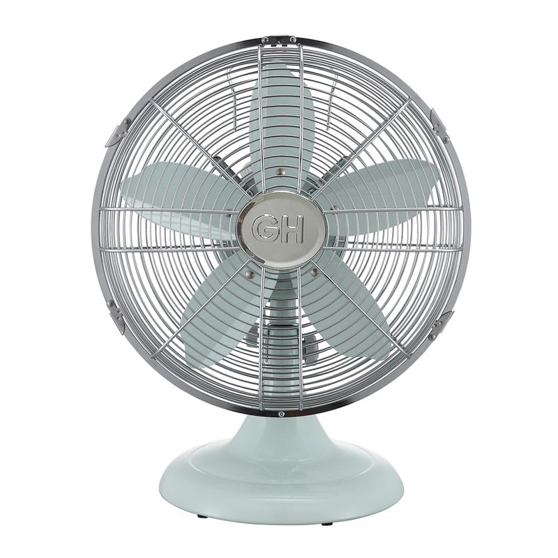 Good Housekeeping 92604 All-Metal 12" Retro Desk Office Table Fan