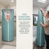 Portable Folding Shower Curtain, 100x200cm, Waterproof Polyester with Aluminum Peptide