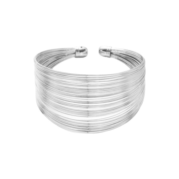 Gold Cuff Bangle Bracelets for Women Trendy Wide Wire Chunky