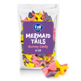 Mermaid Tails Gummy Candy - 11 Ounce Pack (About 40 Count) - Mixed Fruit Flavor - Party Favors