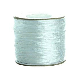 80 Yards 1.5mm White Rattail Satin Nylon Trim Silk Cord Beading String Chinese Knotting Cord Macrame Thread Cord for Necklace Bracelet Braided Jewelry Making