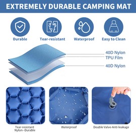 JOLIGAEA Isomatte Camping Selbstaufblasbare, Ultraleichte Luftmatratze mit Eingebauter Pumpe, Luftmatratze Ultralight Aufblasbare mit integrierten Kissen Faltbare für Outdoor, Reise, Wandern, Strand