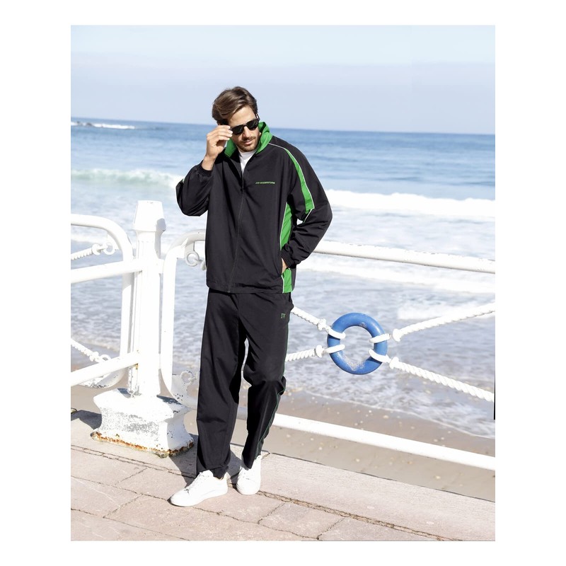 Jan Vanderstorm Eirik Men's Leisure Suit - Green Striped, size: