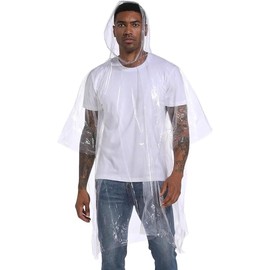 8 Pack Adult Waterproof Raincoats With Hood (for Camping, Hiking) Transparent - 100% Waterproof Disposable Raincoats for Men and Women, Ldeal for Family Packs, Concerts and Outdoor Activities