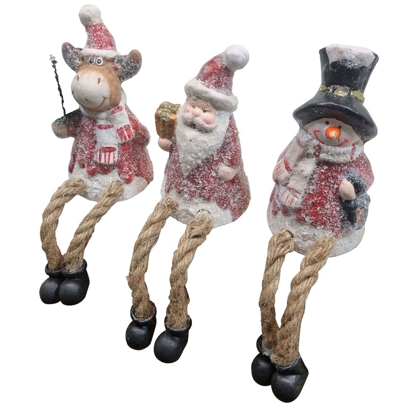 Fachhandel Plus Decorative figures, edge stool, Santa Claus, snowman, elk,