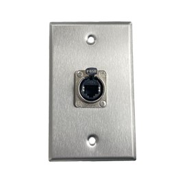 usbargainsound.com PROCRAFT SPL-1RJ45-SS 1 Gang Stainless Steel Wall Plate Loaded w/ 1) ProCraft RJ45 Feed/Pass Thru