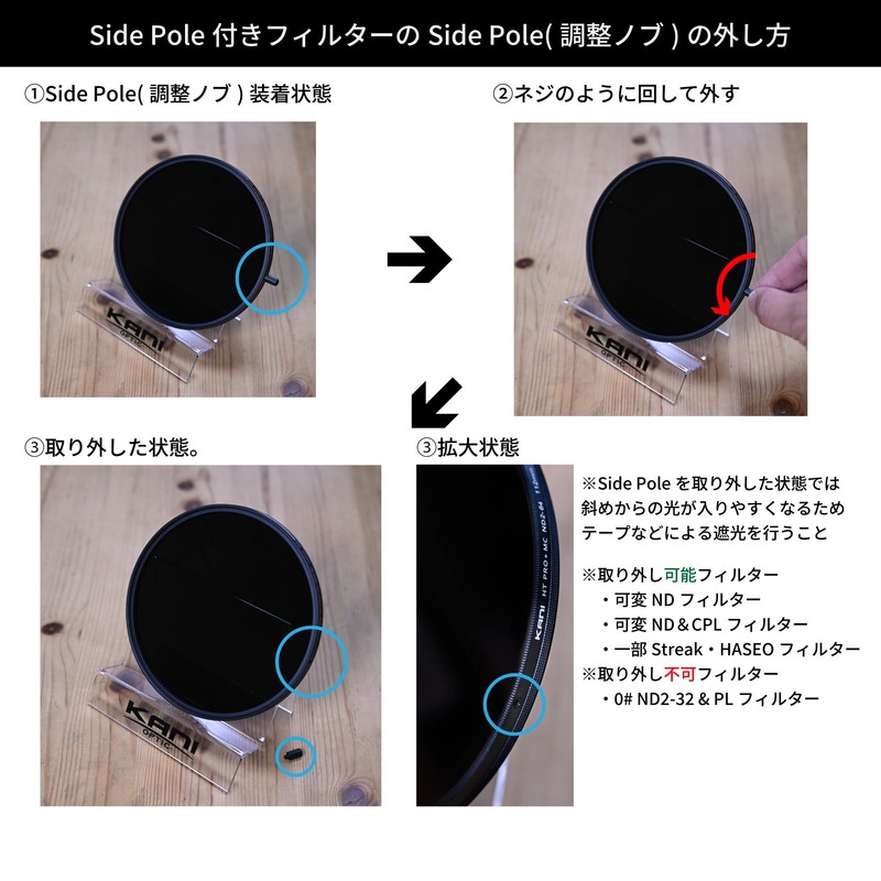 KANI 818089 86mm Variable ND Filter, ZeroSharp Series, Premium ND4-64,