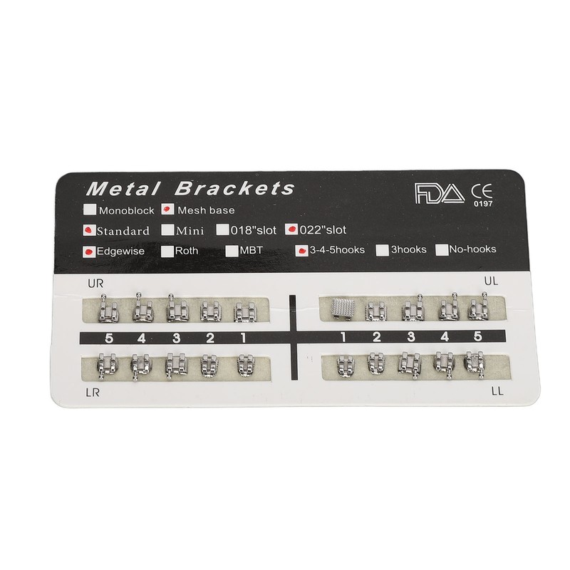 200pcs Dental Brackets Brace Highly Polished Metal Teeth Bracket Brace