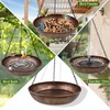 OUISJYER Hanging Bird Bath for Outside, 12" Metal Bird Bath