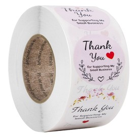 Thank You for Your Order Stickers, 1.5" Small Business Labels, 500 Labels Per Roll,Round Circle Label Stickers for Business, Online Retailers, Boutiques, Shops to Use on Bags, Boxes and Envelope Handmade Stationery Supplies (Flower)