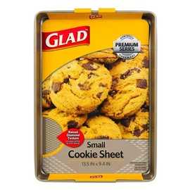Glad Premium Nonstick Cookie Sheet – Heavy Duty Baking Pan with Raised Diamond Texture, Small