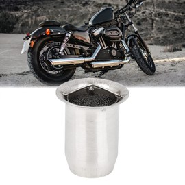 F FIERCE CYCLE 60mm Universal Motorcycle Can Muffler Baffle Pipe Silver Tone