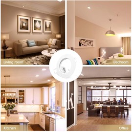 Zodazoqa Set of 6 Recessed Light Frames, Ceiling Mounting Frame, Recessed Spotlight Set, Mounting Frames in Aluminium (LED/Halogen/GU10/MR16/PAR16/50 mm) (White)