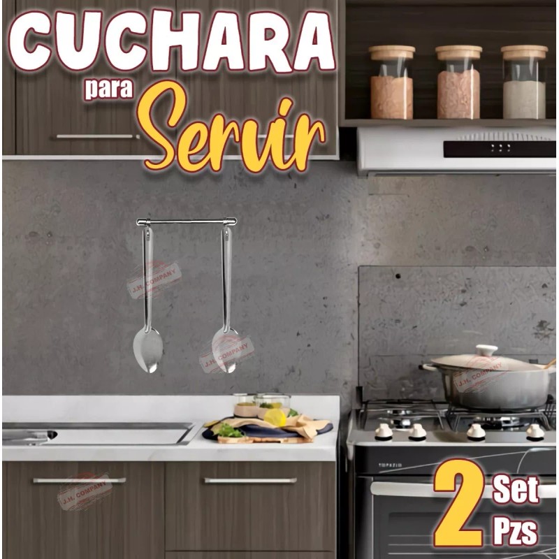J.H. Company Set 2 Pcs Cucharon Acero Inoxidable Cuchara Cocina