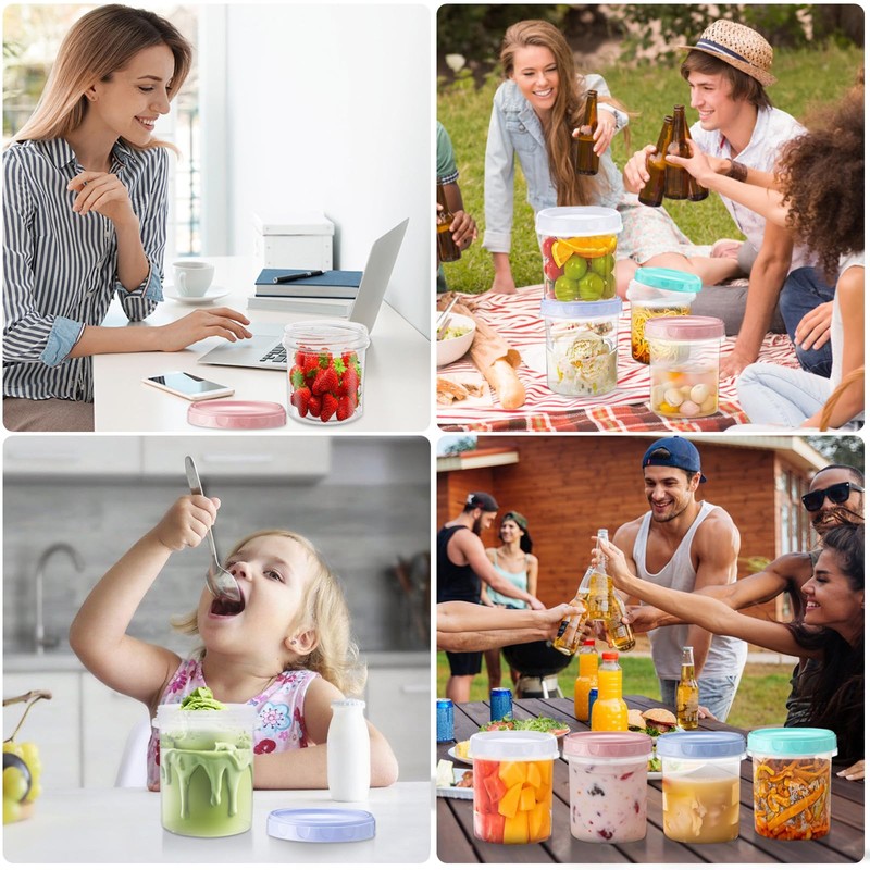 AskBed 4 Pack 16Oz (500ML) Freezer Storage Containers - airtight