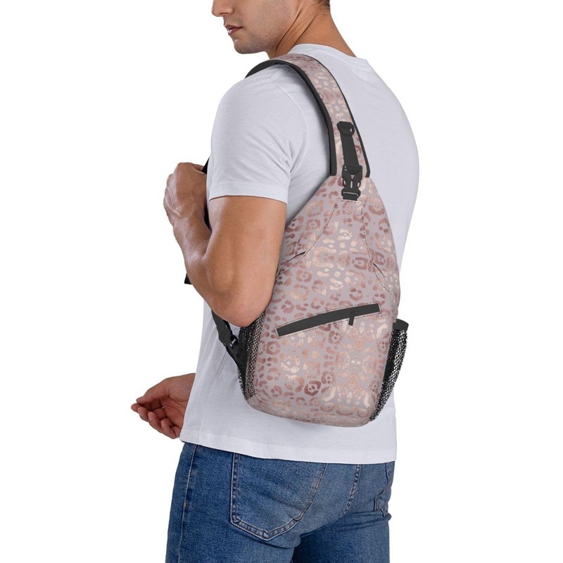 COFEIYISI Leopard Print Sling Bag for Women - Elegant Rose