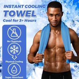 Cooling Towels for Neck and Face, 40x12’’ Soft Breathable Sweat Towels, Microfiber Sport Towel for Yoga, Gym, Workout, Running, Golf, Travel, Cooling Neck Wrap for Hot Weather- 6 Pack