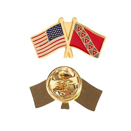 Desert Cactus Tau Kappa Epsilon USA Lapel Pin Greek Letter Fraternity Enamel Formal Wear Blazer Jacket TKE - Double Flag Pin