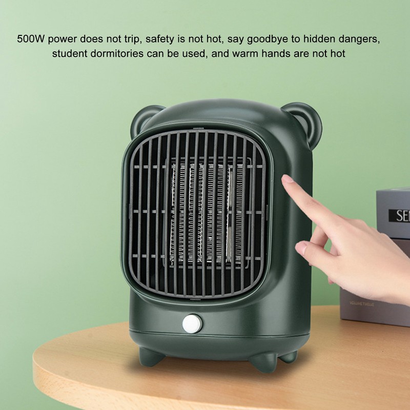 Space Heater Fast Quiet Heating Green Portable Mini Desktop Electric