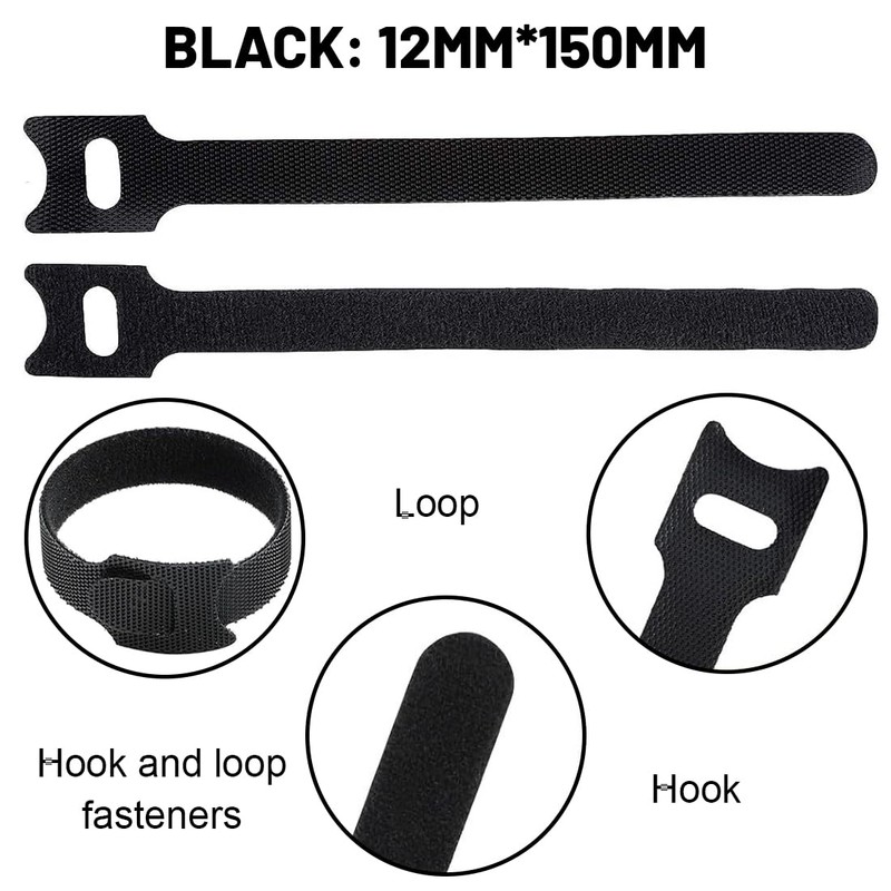 KOLZEMV Pack of 50 Velcro Cable Ties, Cable Ties, Perfect