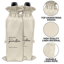 RNYJJ Promotion Wine Bag, Congratulations to Coworker Boss Friends Colleague New Job Promotion Wine Gift Bag