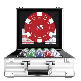 HEITOK Poker Chips, 600PCS Casino Chips Set with Numbers Aluminum Travel Case, Waterproof of 11.5 Gram Poker Set for Texas Holdem Blackjack Gambling