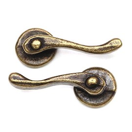 MyTinyWorld Dolls House Miniature 2 x Victorian Antique Brass Scroll Door Handles