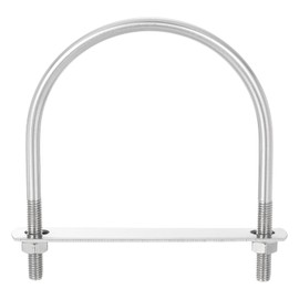 sourcing map Round U-Bolts, 4 Sets 104mm(4.09") Inner Width 130mm Length M8 304 Stainless Steel U Clamp Bolt with Nuts and Plates, for Boat Trailer