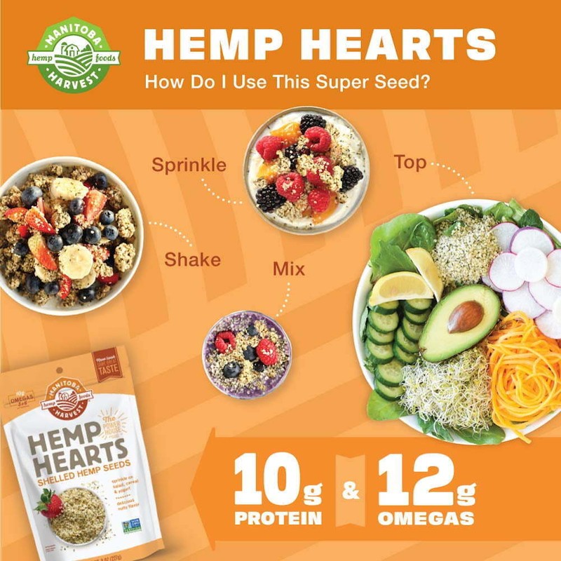 Manitoba Harvest Hemp Hearts Shelled Seeds, 12g Omega 3 &