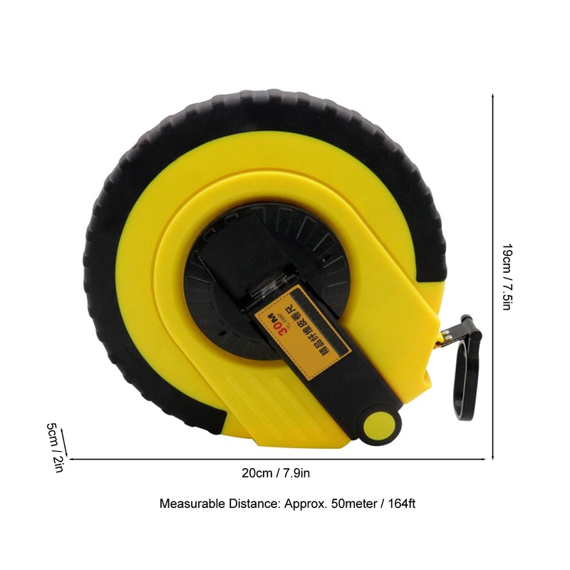 Circular Tape Measure Round Disc Steel Ruler Plastic Shell Accurate