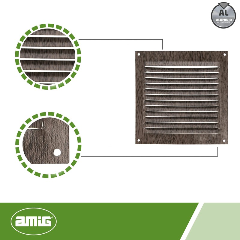 Amig Amig - Quadratisches Lftungsgitter aus Aluminium | Lftungsgitter fr