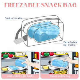 Small Cooler Bag Freezable Lunch Bag for Work School Travel,Small Lunch Bag,insulated snack bag For Adults/Kids,Mini Cooler,Lunch bag small Fit For Yogurt（Strawberries）
