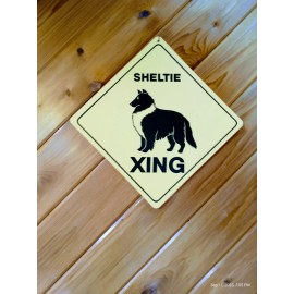 LANDSCAPING STREET CROSSING SIGN SHELTIE DOG XING 16" Point to Point
