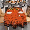 Orange Halloween Tablecloth Oval 60 x 84 Inch, Halloween Table
