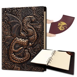 Ancient Deer 3D Dragon DND Notebook,Unique 400 Page Book Set.Leather Vintage Journal for Dungeons and Dragons RPG Player Antique Notepad Travel Journal DM & Players d&d accessories gifts
