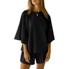 Tankaneo Womens Pajama Sets 3/4 Sleeve Oversized Tops and Elastic
