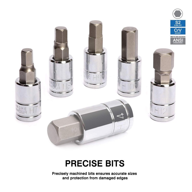 CASOMAN Hex Bit Socket Set, 13PCS Set, Metric, 2mm-14mm Hex