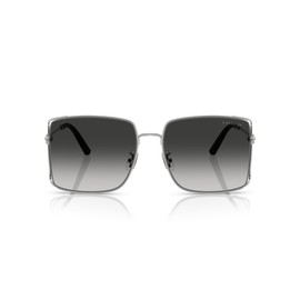 COACH Women's HC7174D Square Sunglasses, Shiny Silver/Grey Gradient, 59 mm