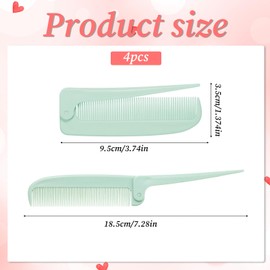 4 Pcs Hair Parting Comb Rat Tail Folding Combs, Travel Foldable Comb for Men & Women, Portable Small Mini Travel Styling Combs for Braids & Hair Styling