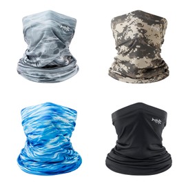 BASSDASH 4 Pack UPF 50+ UV Protection Neck Gaiter Sun Protector for Fishing Hunting Kayaking Hiking Cycling Outdoor