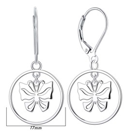 Starnny Butterfly Women's Earrings Silver 925 Butterfly Animal Hoop Earrings Dangle Hanging Gift for Women, Girls, Sterling Silver, Butterfly 2