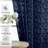 Chyhomenyc Extra Long Navy Blue Sheer Curtains 120 Inch Length