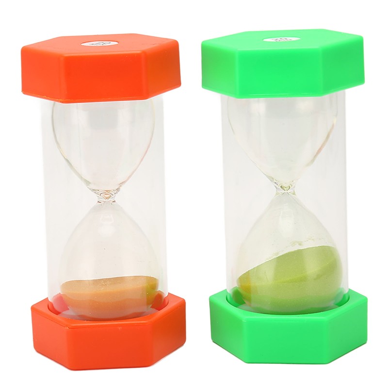 2Pcs Sand Timer 20 Minutes Hexagonal Shape Durable Plastic Widely
