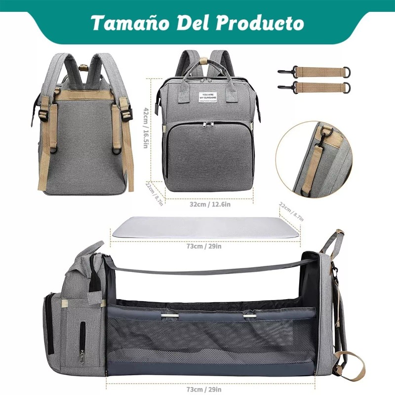 Lostrain Mochila Para Pañales Mochila Bebés Plegable Gran Capacidad