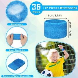Lounsweer 72 Pcs Sweatbands for Kids Summer Camps, Sports Teams, Gym and Party Favors (Colorful)